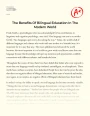 The Benefits of Bilingual Education in The Modern World Essay