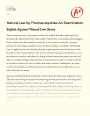 Natural Law by Thomas Aquinas: an Examination Essay