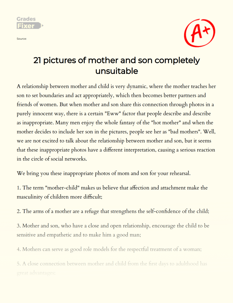 21 Pictures of Mother and Son Completely Unsuitable Essay