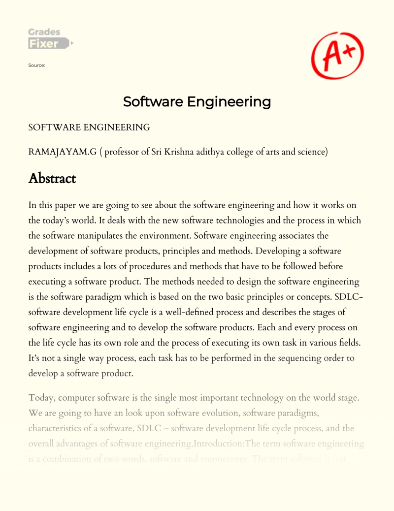 All You Need to Know About Software Engineering essay