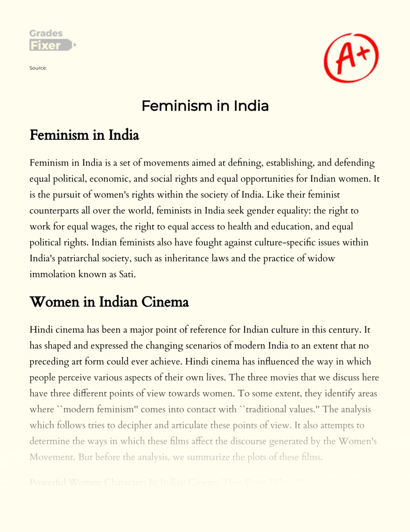 Feminism in India Essay