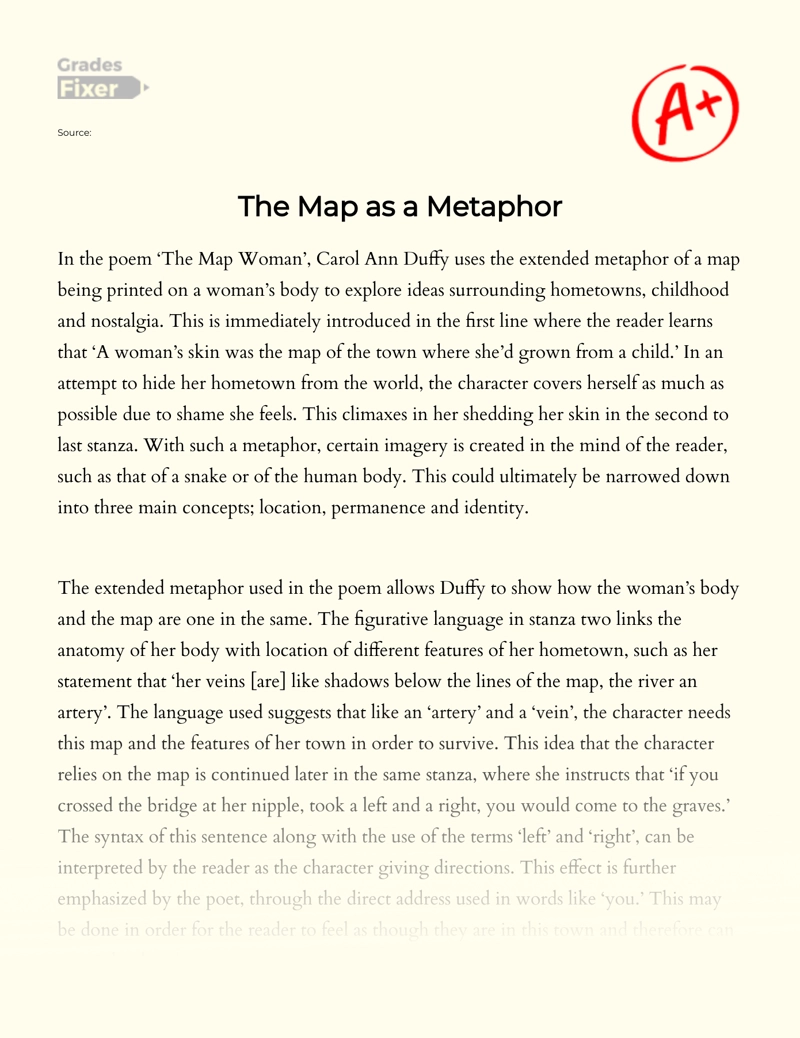 The Map as a Metaphor Essay