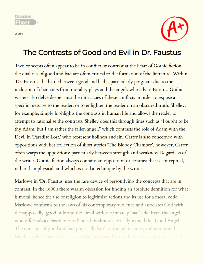 The Dualities of Good and Bad in Gothic Fiction Essay
