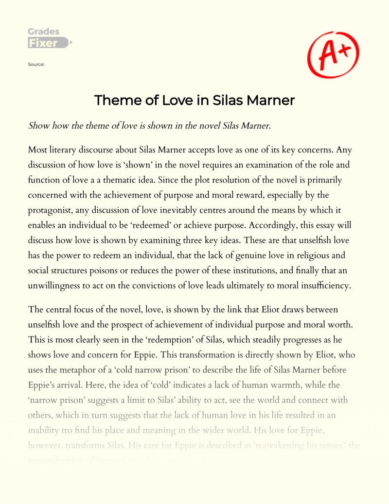 Theme of Love in Silas Marner Essay