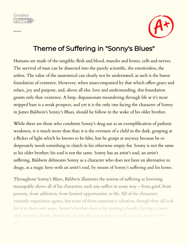 Theme of Suffering in "Sonny's Blues"  Essay