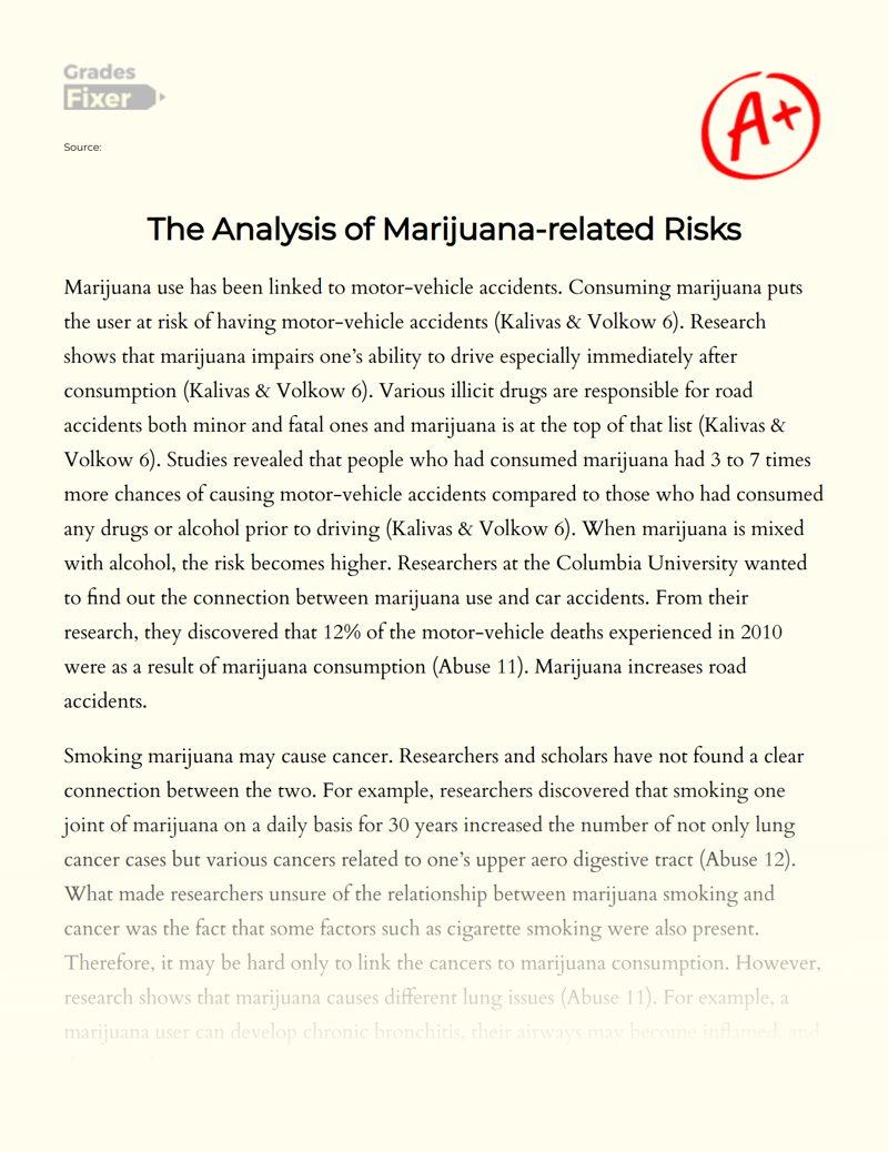 Benefits and Risks of Marijuana Legalization Essay