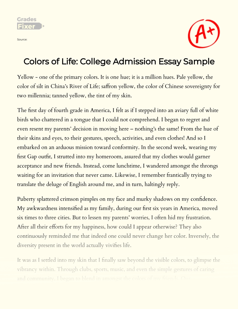 A Discussion About Colors in My Life Essay