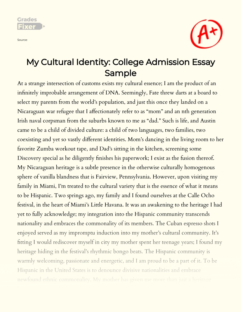 A Narrative About Cultural Identity and My Irish-nicaraguan Roots Essay