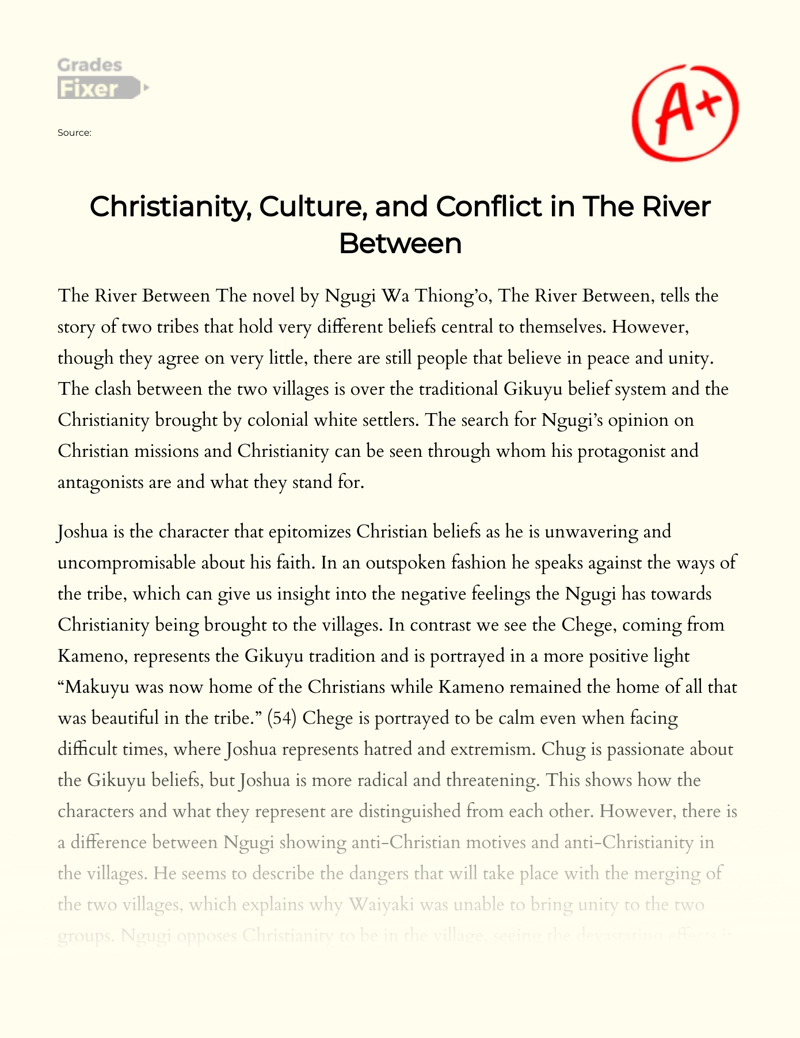 Christianity, Culture, and Conflict in The River Between essay