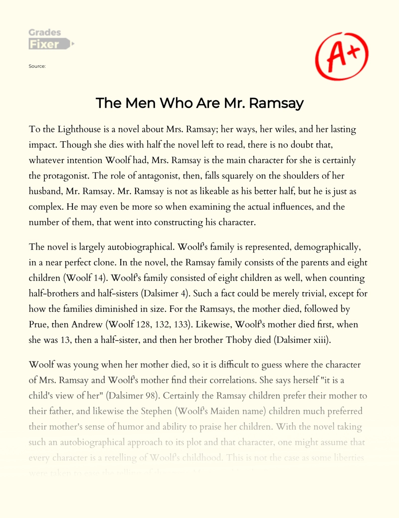 The Men Who Are Mr. Ramsay Essay
