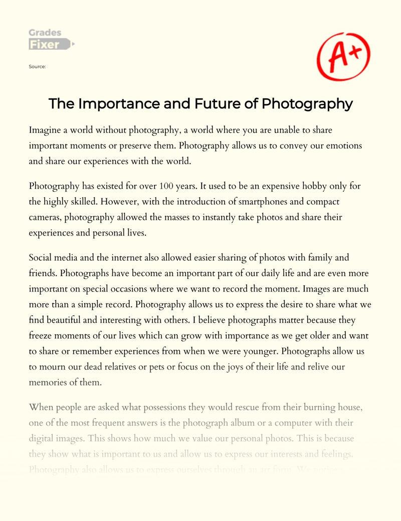 love for photography essay