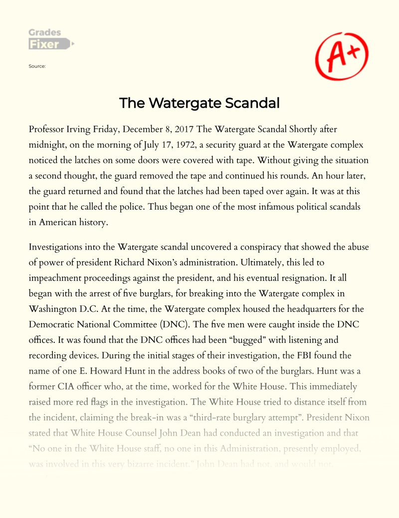 The Watergate Scandal essay