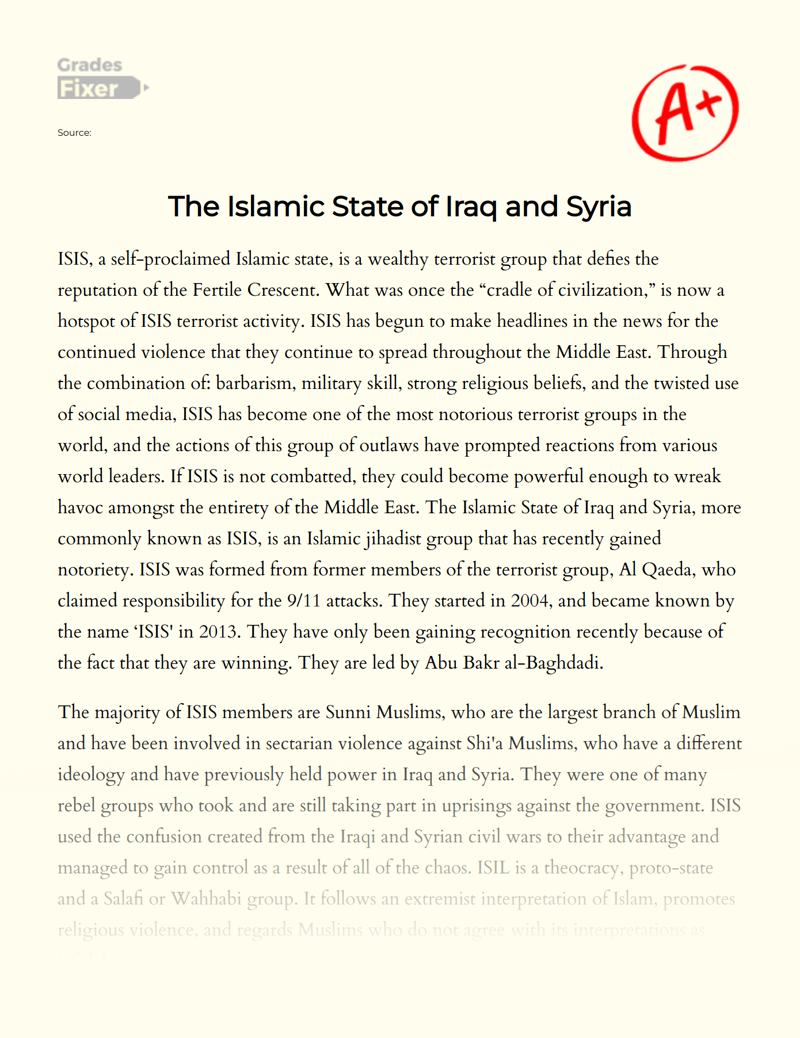 The Rise of The Islamic State of Iraq and Syria (ISIS) Essay