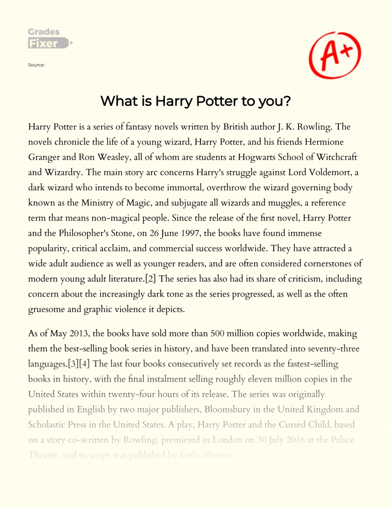 The Huge Franchise of Harry Potter Essay