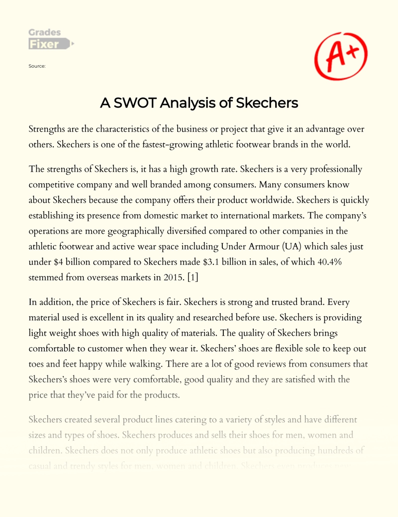 A Swot Analysis of Skechers Essay