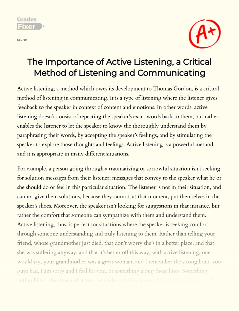 listening skills essay