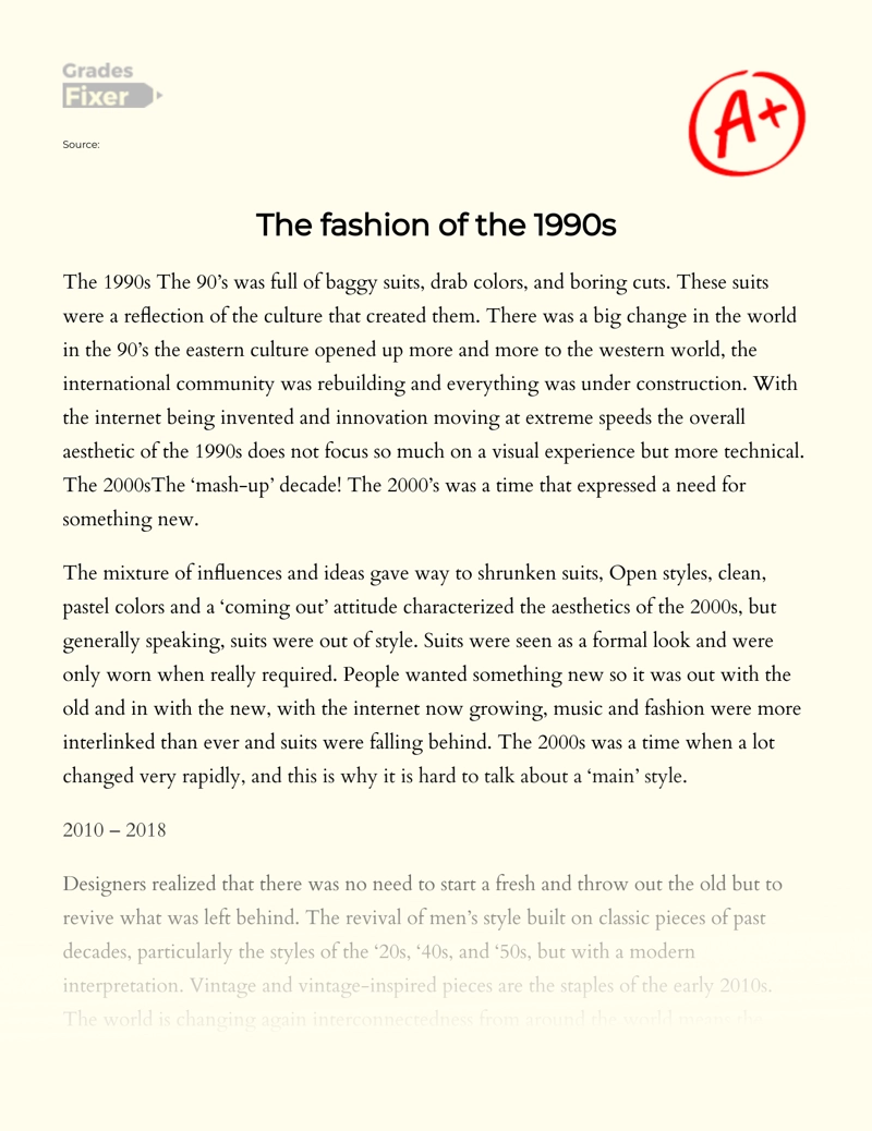 Evolution of Fashion: Styles, Trends, History  Essay
