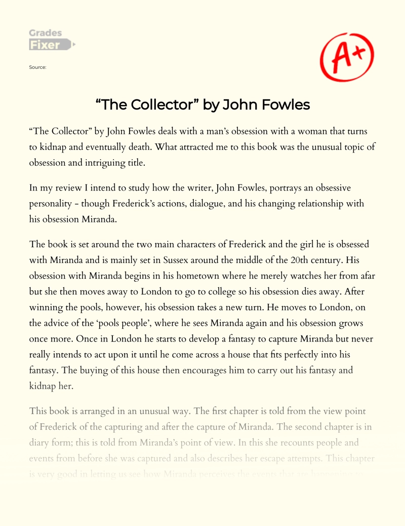 "The Collector" by John Fowles Essay