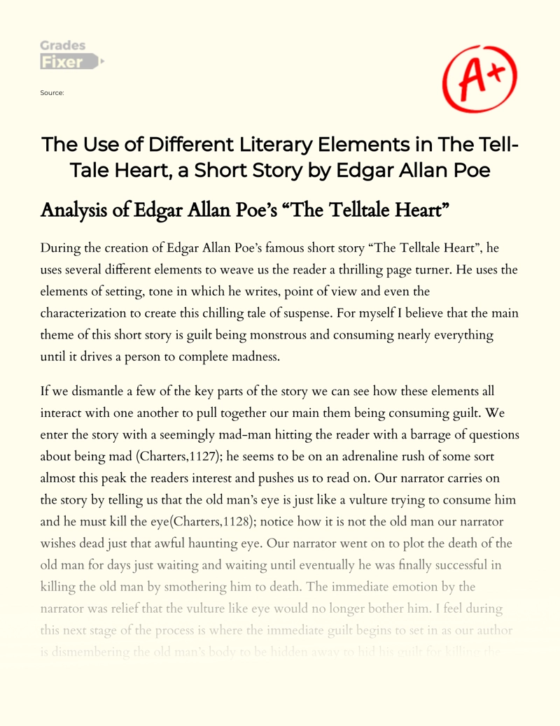 The Use of Different Literary Elements in "The Tell-tale Heart" Essay