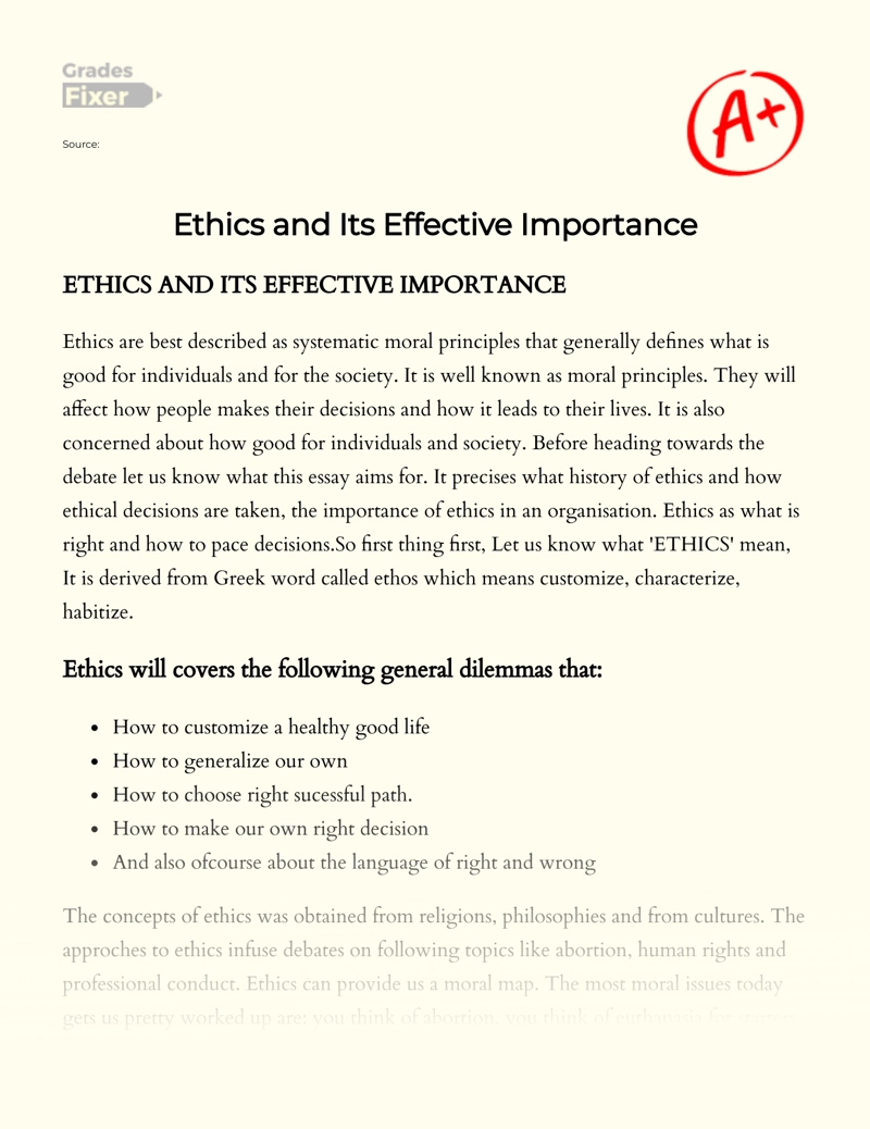 ethics conclusion essay