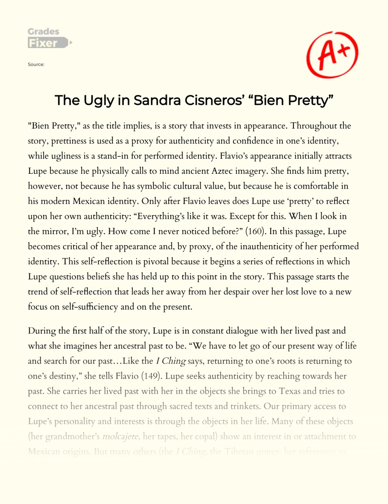 The Ugly in Sandra Cisneros’ "Bien Pretty" Essay