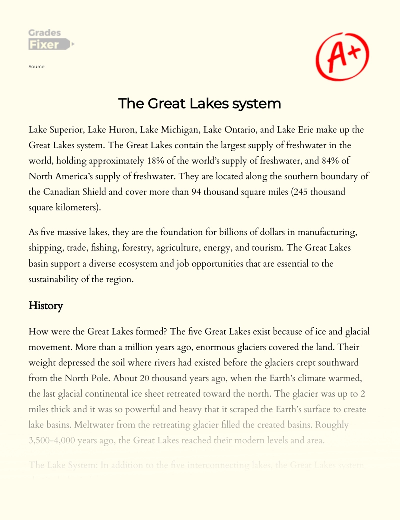 The Great Lakes System Essay
