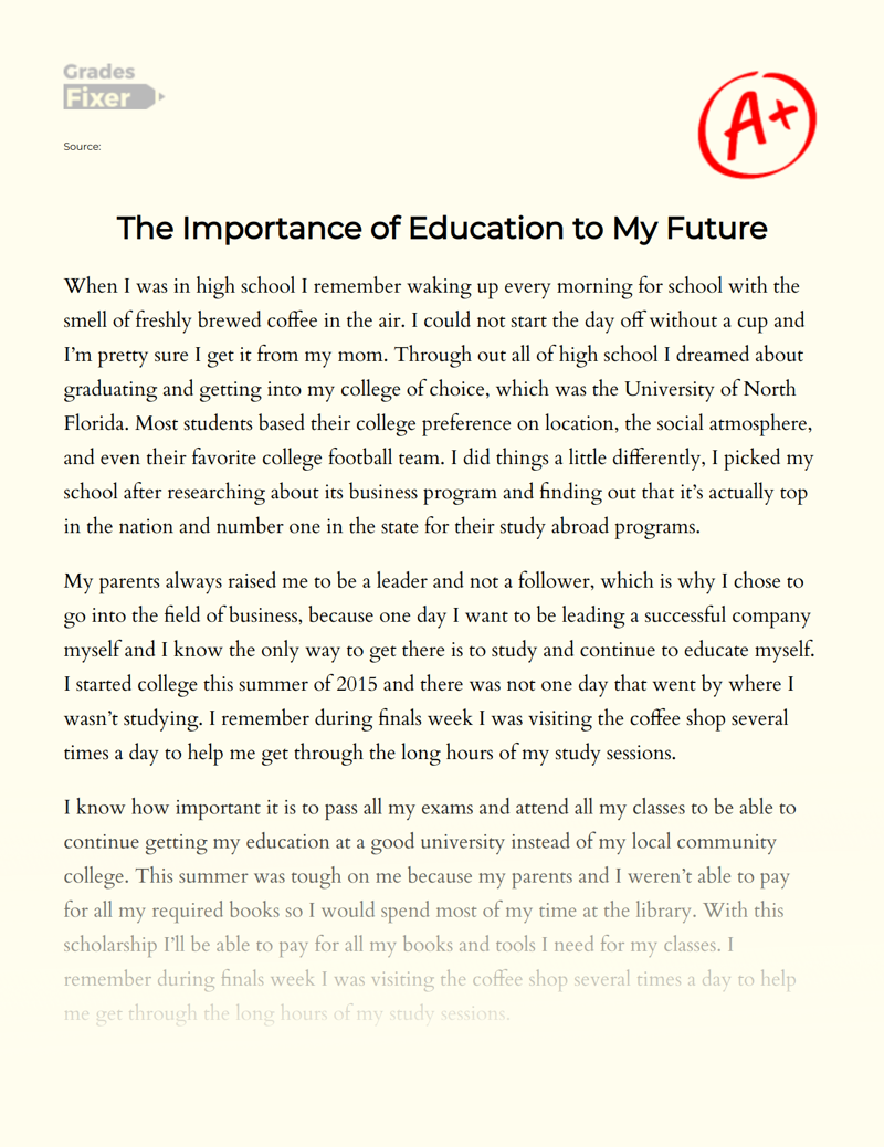 essay on future education
