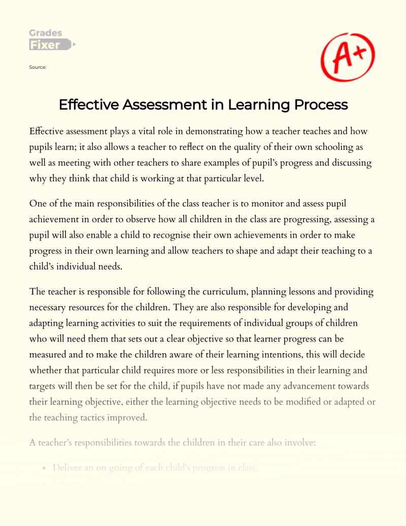 The Responsibilities of Teachers and Teaching Assistants essay