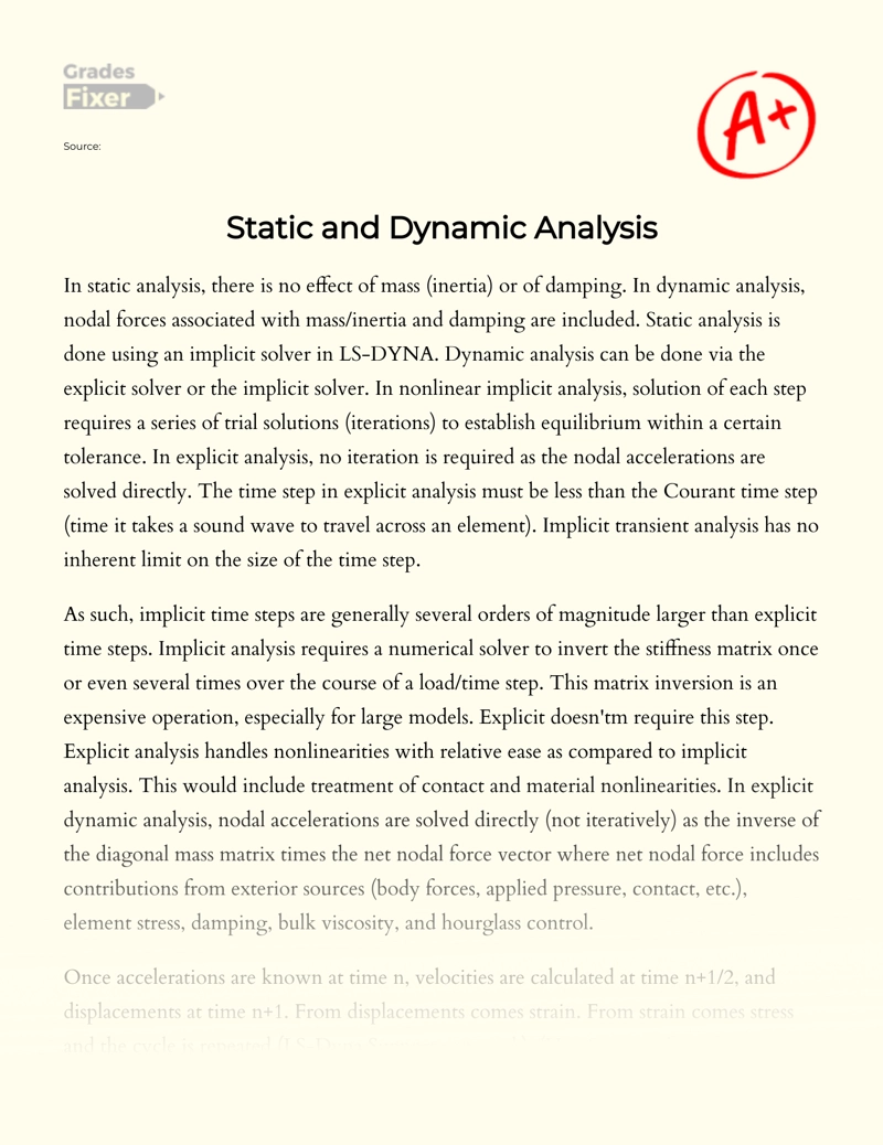 Static and Dynamic Analysis essay