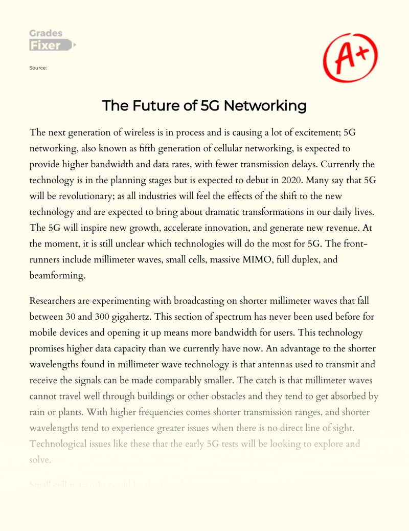 The Future of 5g Networking Essay