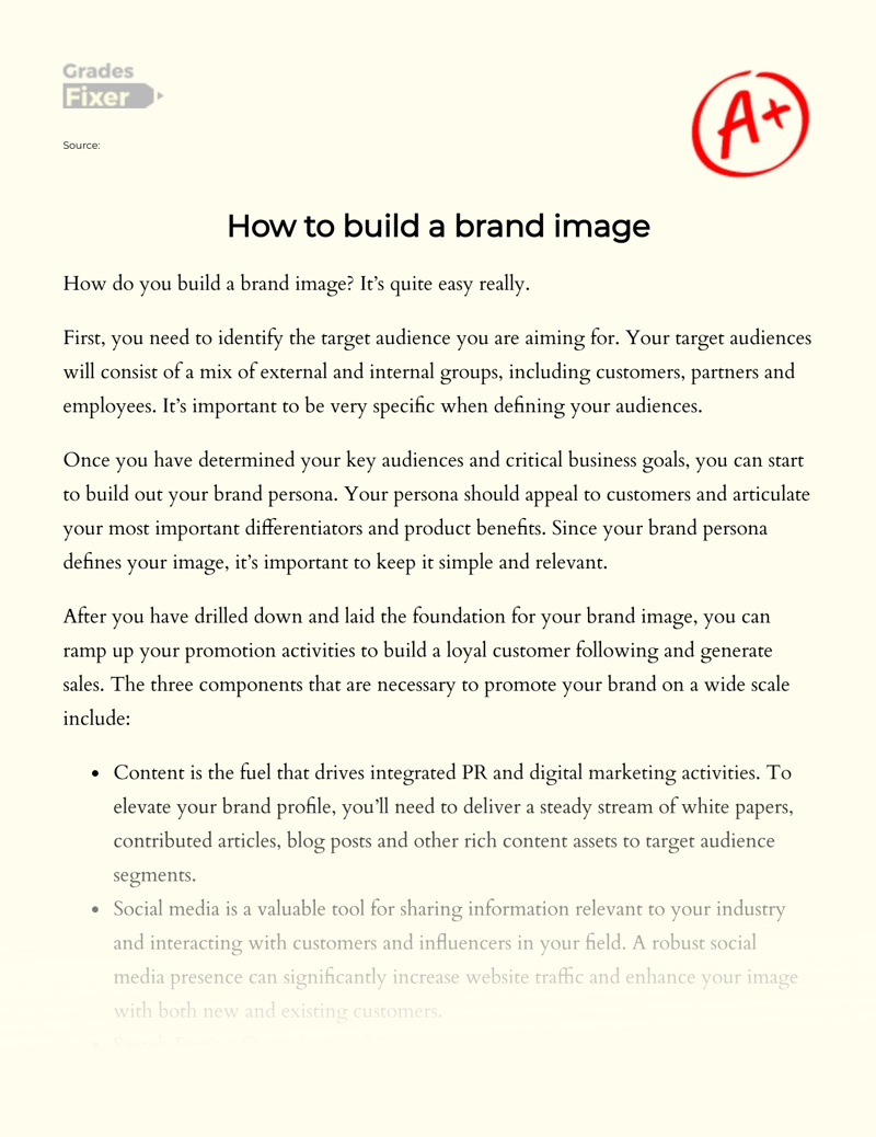 How to Build a Strong Brand Image for Your Business Essay