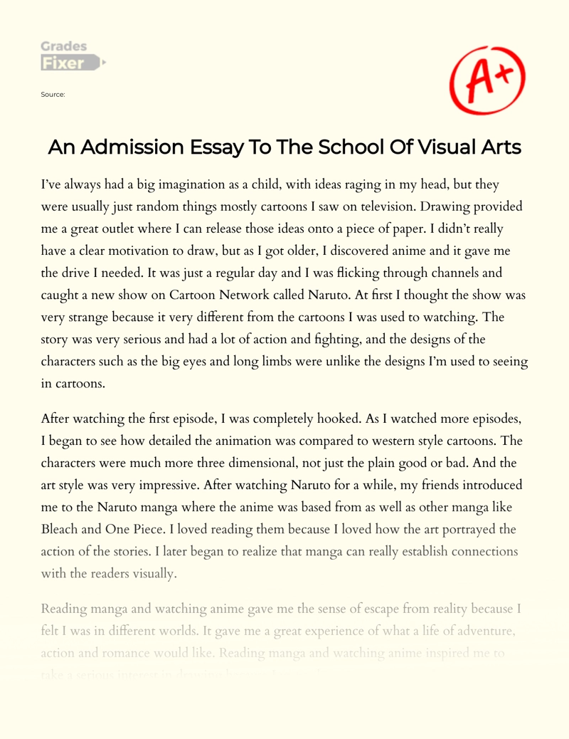 art college essay examples