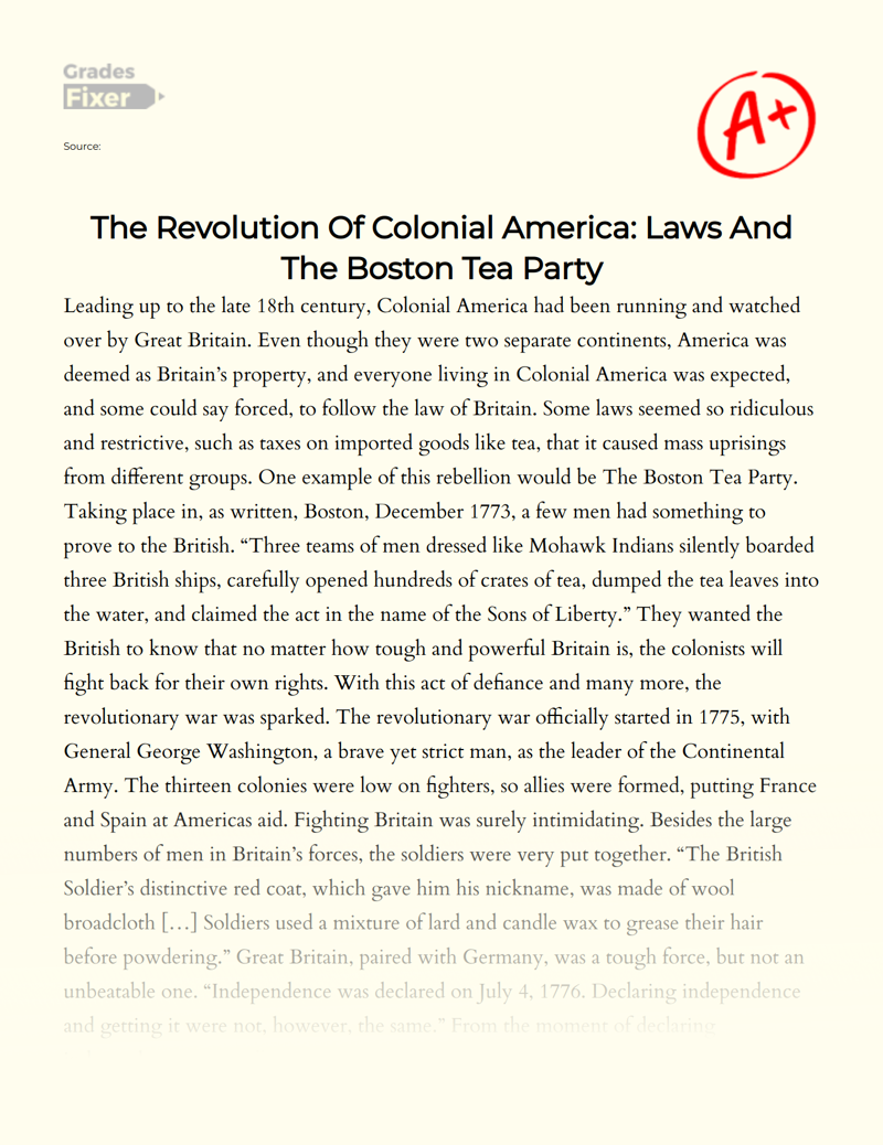 Boston Tea Party: What Laws Really Do in Society Essay
