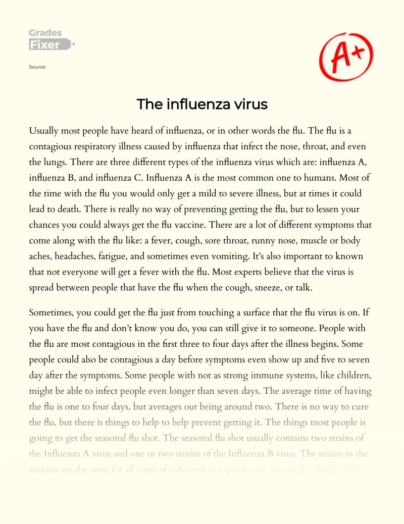 The Influenza Virus  Essay