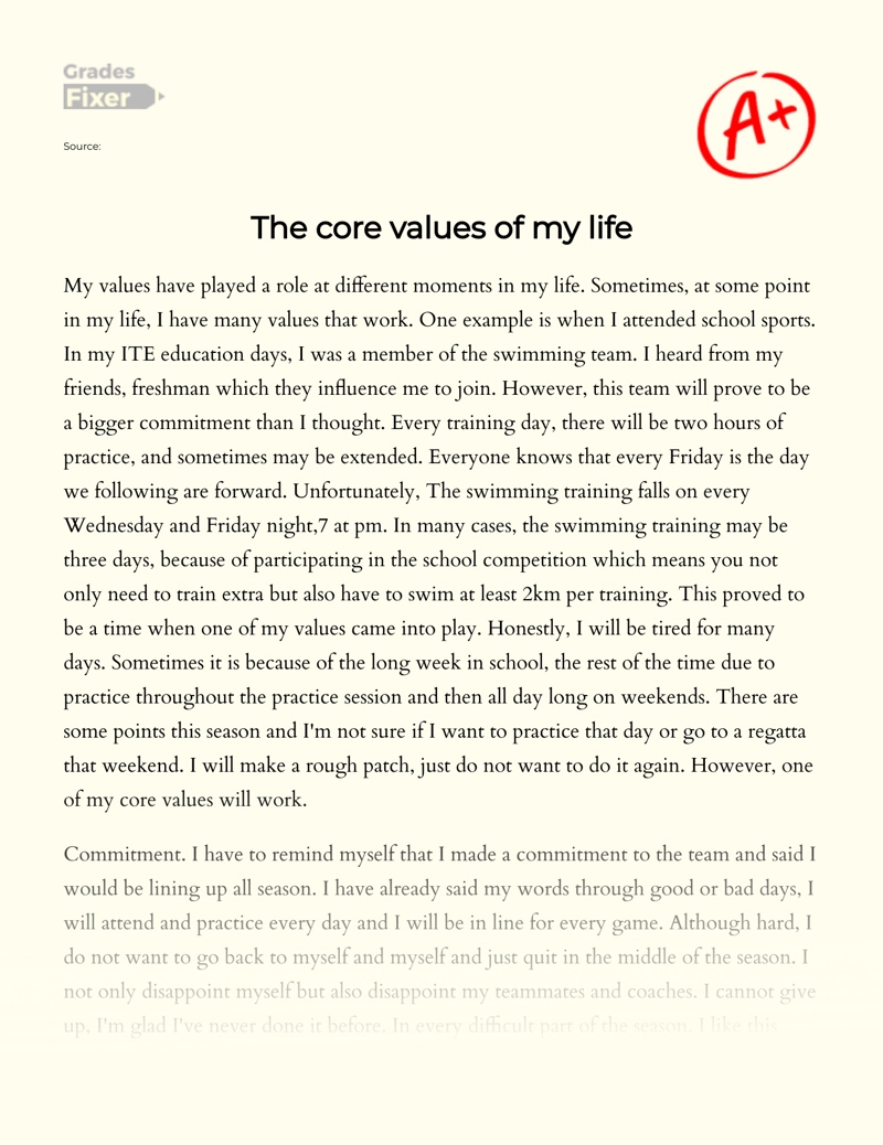 value of life essay example