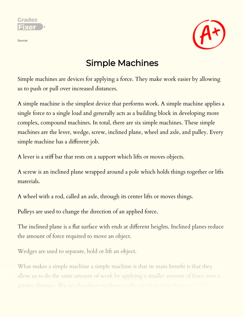 essay about machines