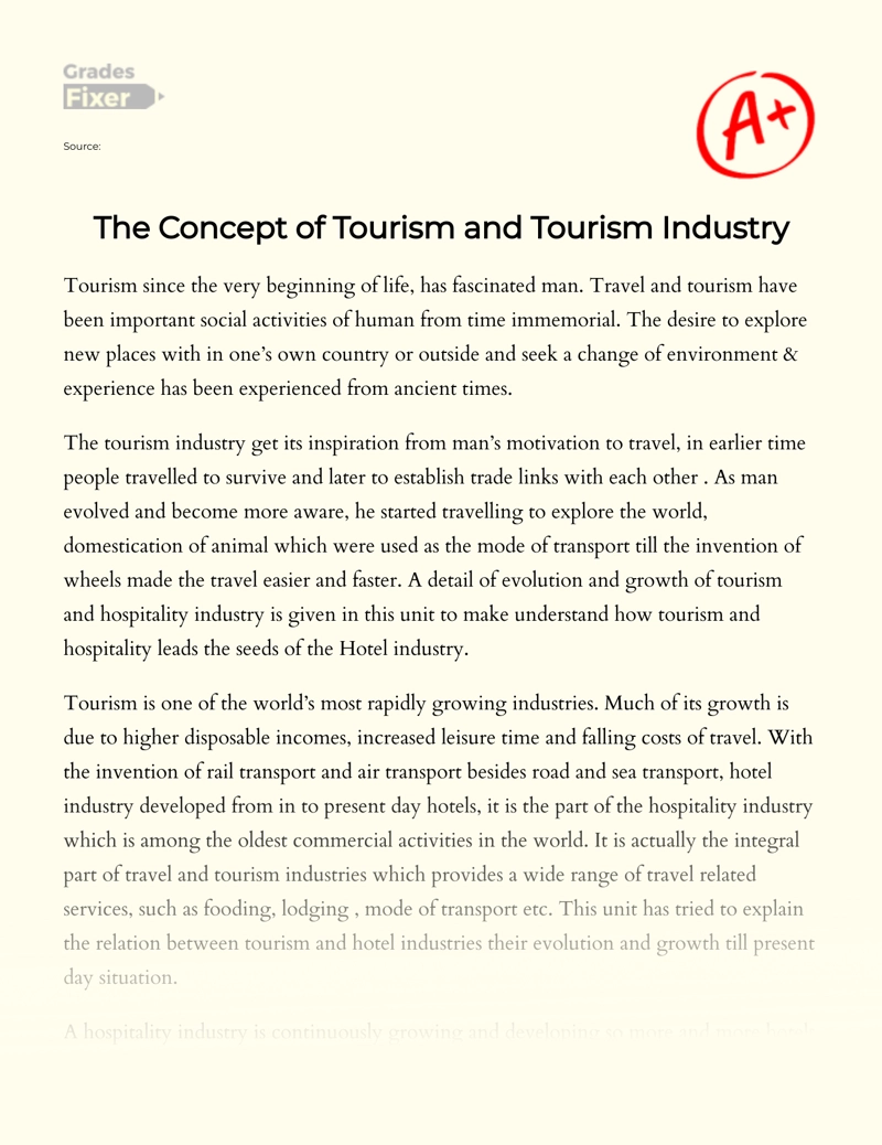 tourism essay
