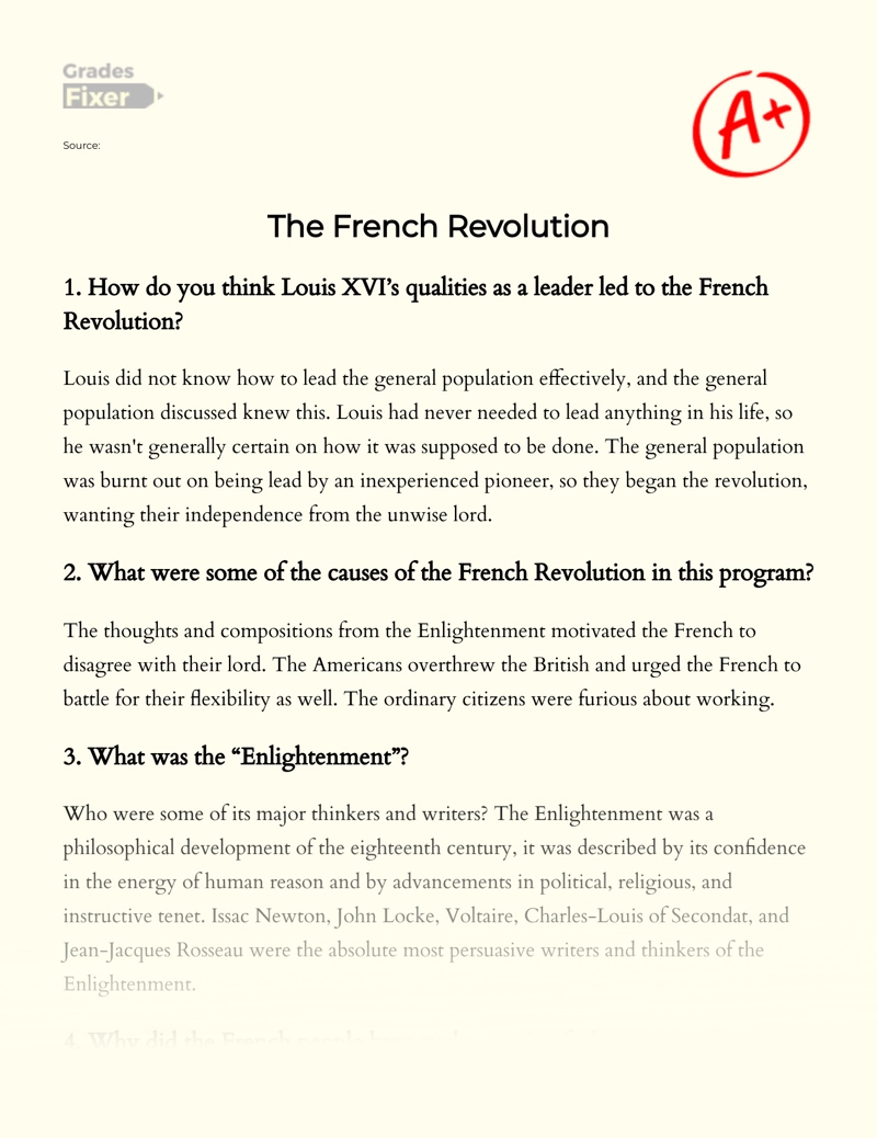 The French Revolution Essay