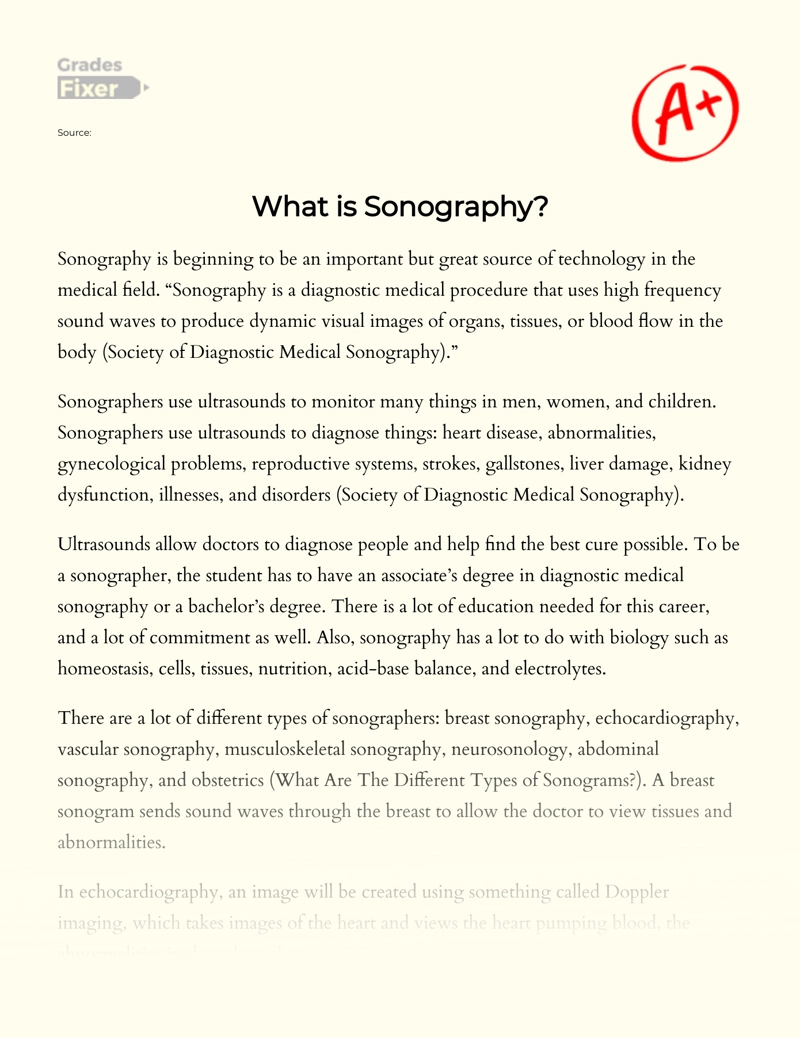 Overview of What Sonography is Essay