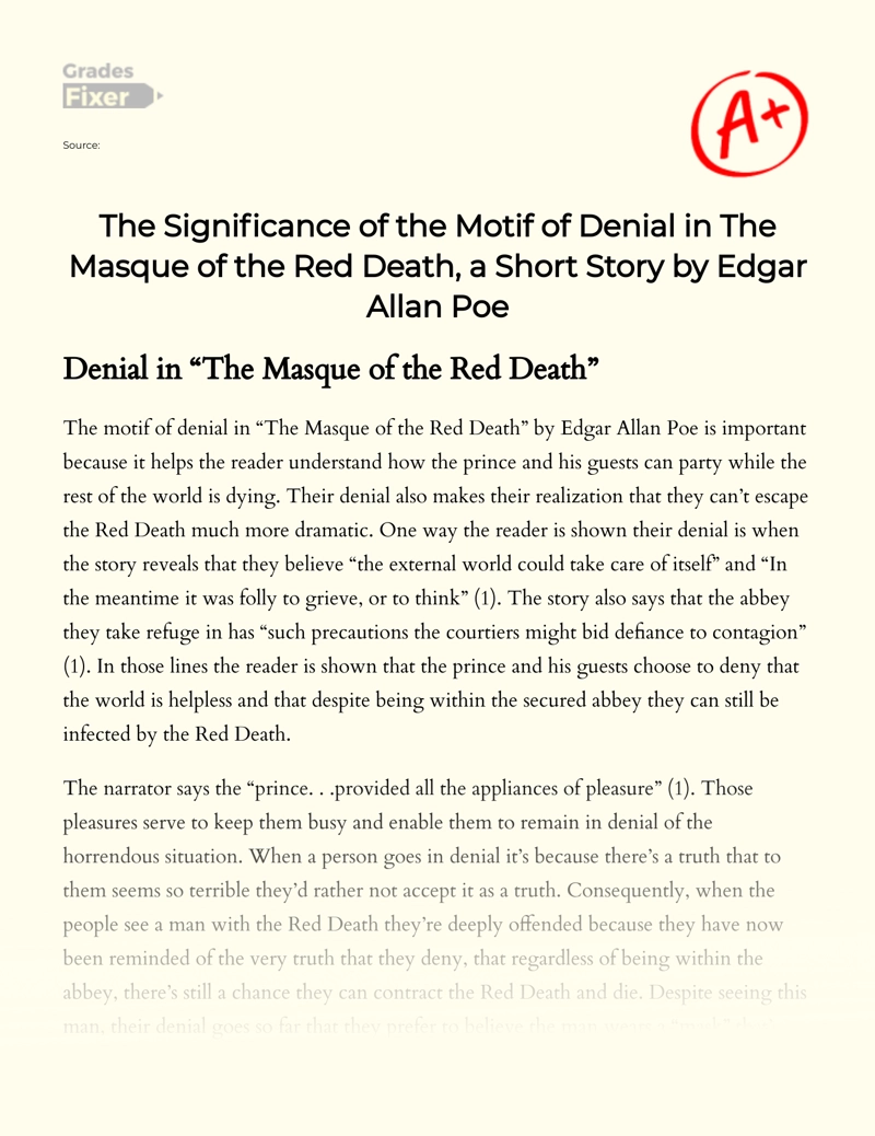 the masque of the red death essay