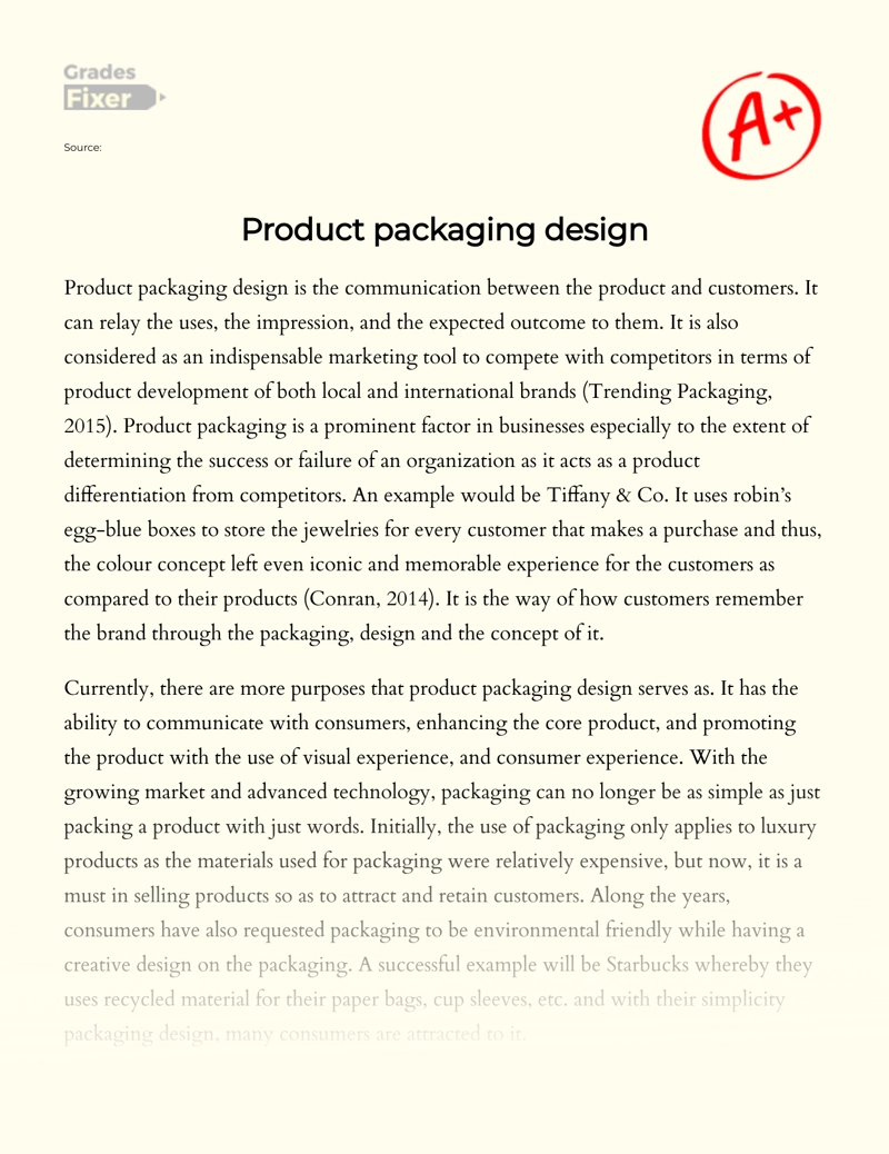 Product Packaging Design essay