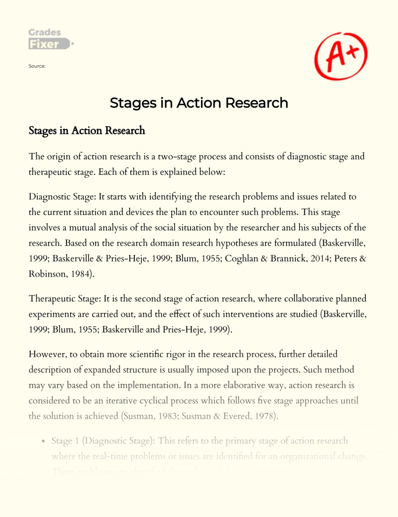 Stages in Action Research Essay