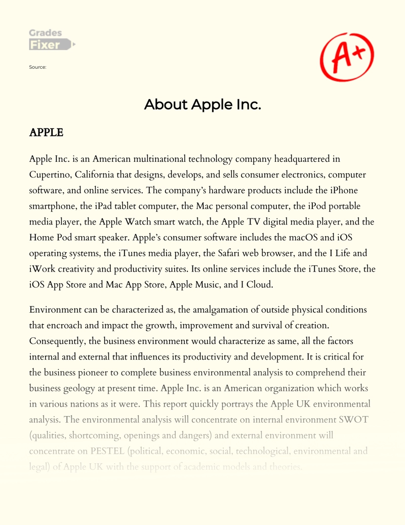 About Apple Inc. Essay