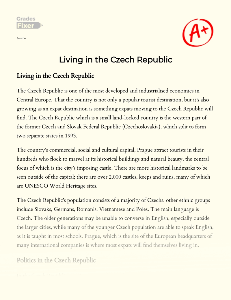 Living in The Czech Republic Essay