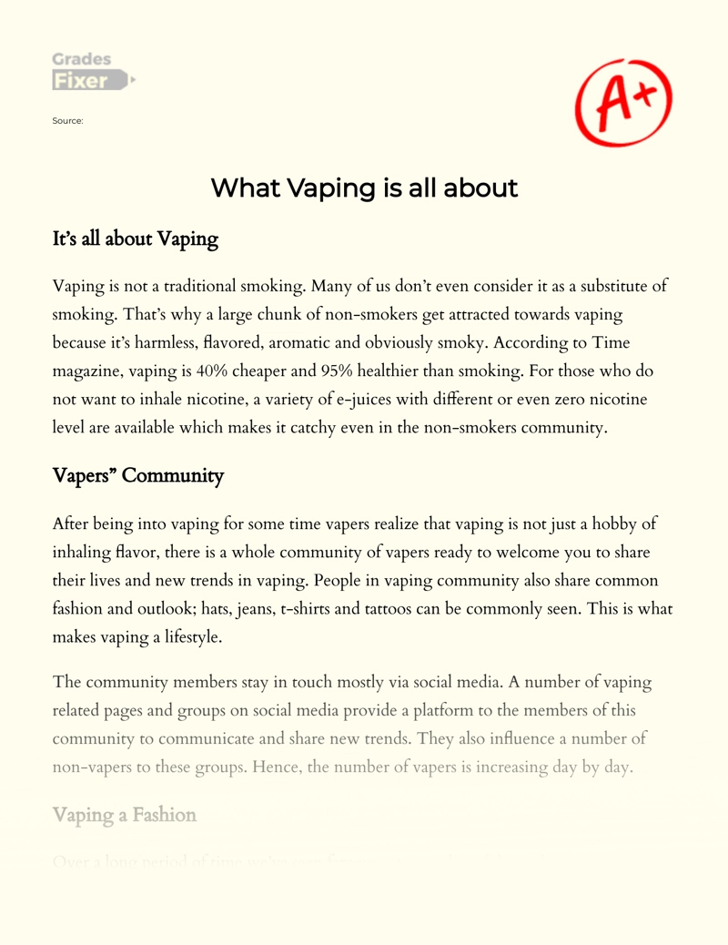 essay outline about vaping