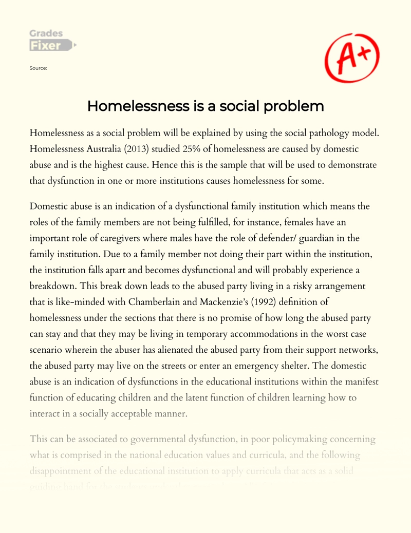 why should we help the homeless essay