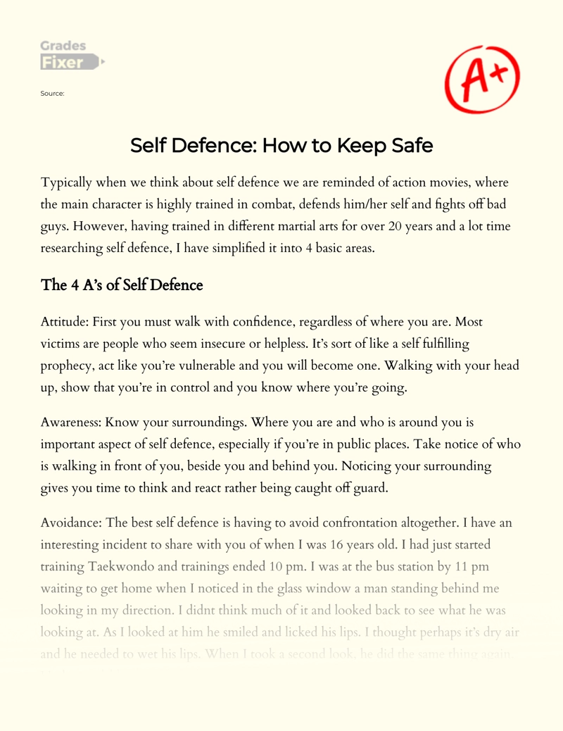 need of self defence for students essay writing