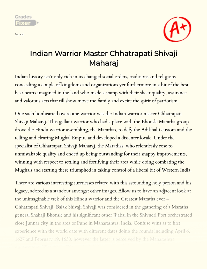 shivaji maharaj essay writing in english
