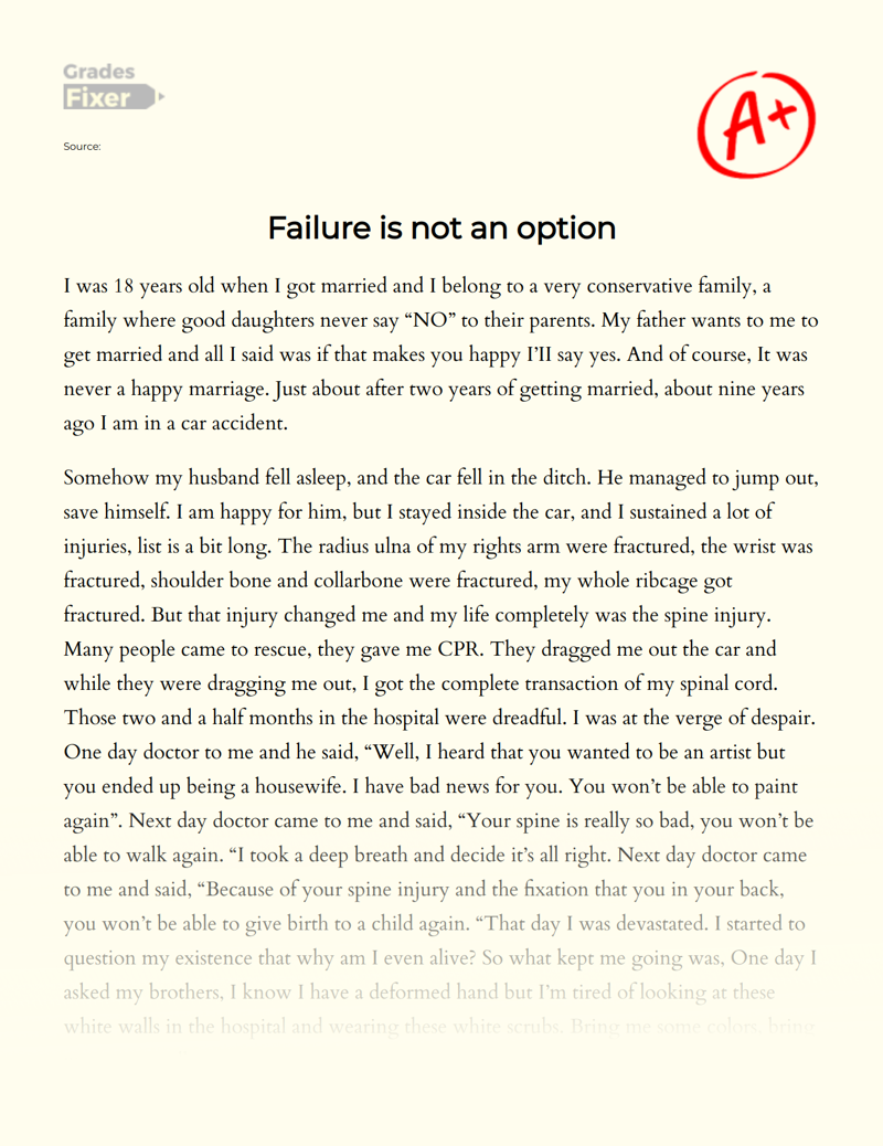 Failure is not an Option Essay