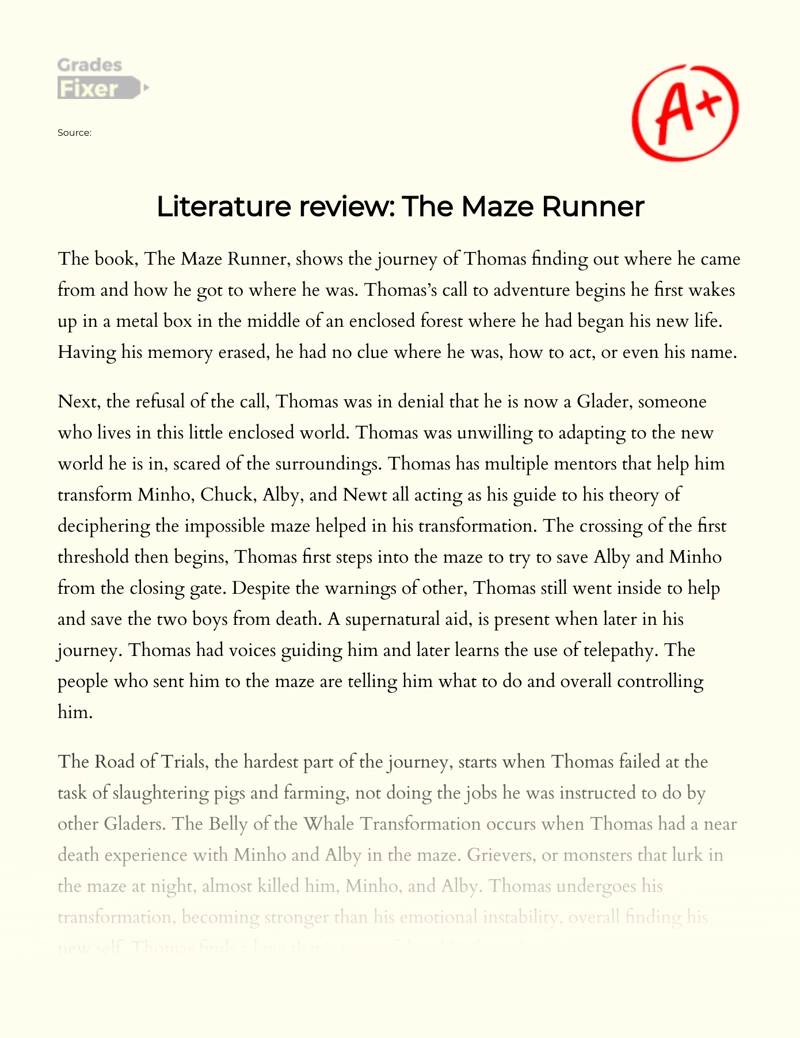 the maze runner book summary